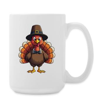 Thanksgiving Drôle Dinde de Thanksgiving - Grande tasse 440 ml - blanc - Droite