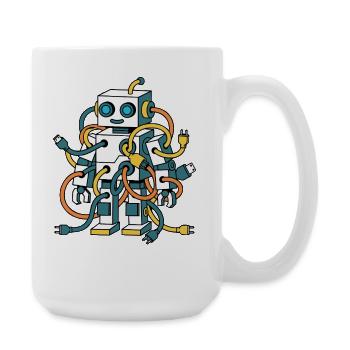 Stay Current Roboter Kabelkunst - Große Tasse 440 ml - Weiß - Rechts