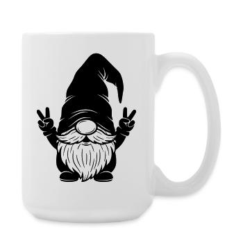 Lustiger Doppel-Peace Wichtel - Große Tasse 440 ml - Weiß - Rechts