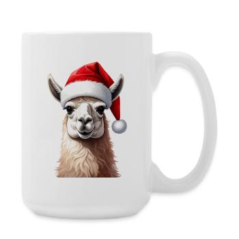 Llama or alpaca for Christmas - Large Mug 440 ml - white - Right