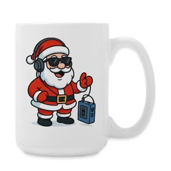 Weihnachts-DJ Santa Groove - Große Tasse 440 ml - Weiß - Rechts
