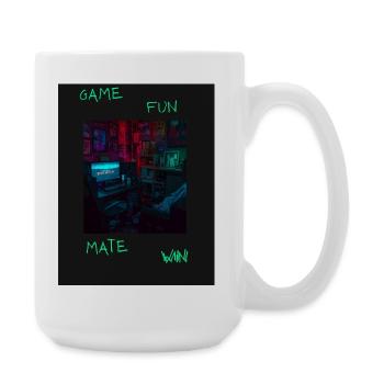 Neon Retro Gaming Room Saying - Large Mug 440 ml - white - Right