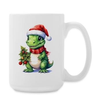 Dino mignon adapté pour Noël - Grande tasse 440 ml - blanc - Droite
