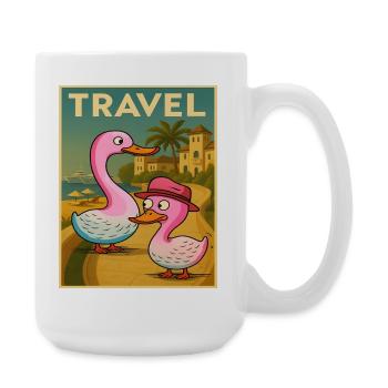 Ducks and Geese Traveling Poster - Large Mug 440 ml - white - Right