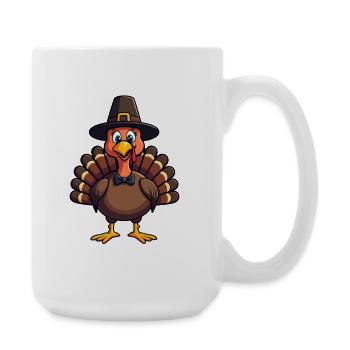 Thanksgiving Drôle Dinde de Thanksgiving - Grande tasse 440 ml - blanc - Droite