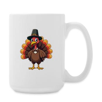 Thanksgiving Drôle Dinde de Thanksgiving - Grande tasse 440 ml - blanc - Droite