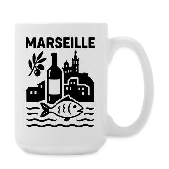 marseille silhouette - Große Tasse 440 ml - Weiß - Rechts