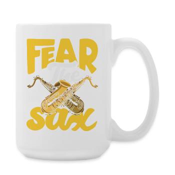 Saxophone - Grande tasse 440 ml - blanc - Droite