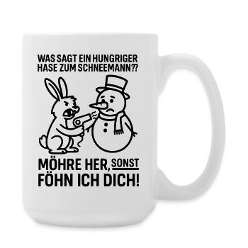 möhre her hungriger hase - Große Tasse 440 ml - Weiß - Rechts