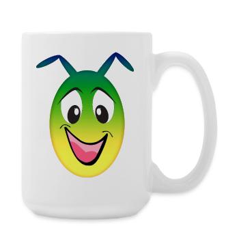 Rainbow Alien Cheerful Face - Large Mug 440 ml - white - Right