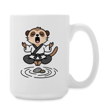 Meerkat in a Meditative Zen Kimono - Large Mug 440 ml - white - Right