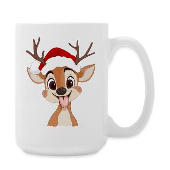 Cerf et Noël - Grande tasse 440 ml - blanc - Droite