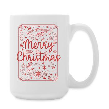 Frohe Weihnachten Rote Schrift - Große Tasse 440 ml - Weiß - Rechts