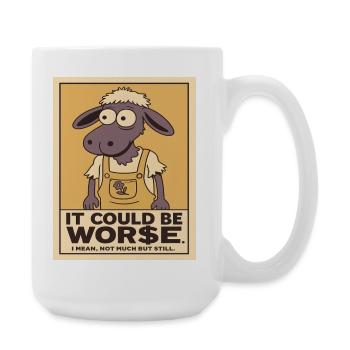 Sheep in dungarees, it could be worse - Large Mug 440 ml - white - Right