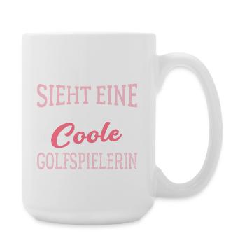 So sieht eine richtig coole Golfspielerin aus - Große Tasse 440 ml - Weiß - Rechts