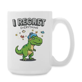 I Regret Everything Dino - Large Mug 440 ml - white - Right