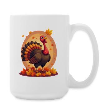 Thanksgiving Drôle Dinde de Thanksgiving - Grande tasse 440 ml - blanc - Droite