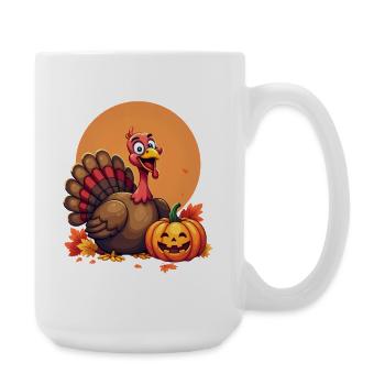 Thanksgiving Drôle Dinde de Thanksgiving - Grande tasse 440 ml - blanc - Droite