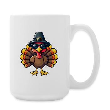 Thanksgiving Lustiger Thanksgiving Truthahn - Große Tasse 440 ml - Weiß - Rechts