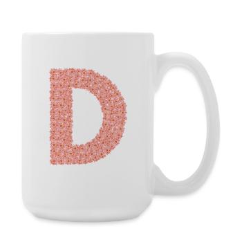 D, like Dear- a letter that touches - Large Mug 440 ml - white - Right