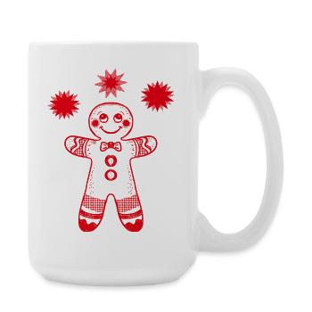 Gingerbread Man with Stars - Large Mug 440 ml - white - Right