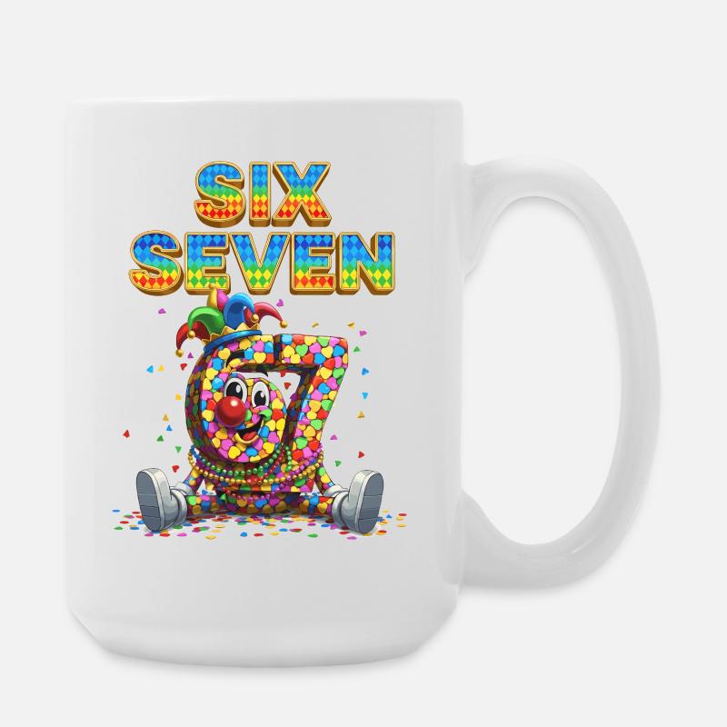 67 six seven Karneval Süß Geschenk - Große Tasse 440 ml - Weiß