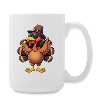 Thanksgiving Drôle Dinde de Thanksgiving - Grande tasse 440 ml - blanc - Droite
