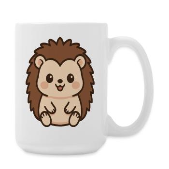 Cuddly Hedgehog Kawaii - Large Mug 440 ml - white - Right