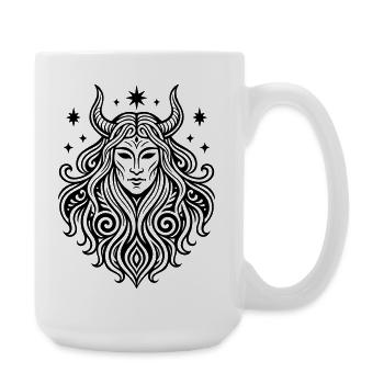 Rauhnächte Perchtenmaske Pagan Symbol - Große Tasse 440 ml - Weiß - Rechts