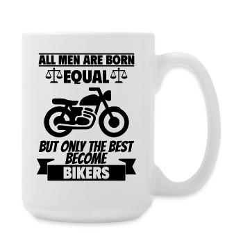 All men are born equal Motorcyclists - Large Mug 440 ml - white - Right