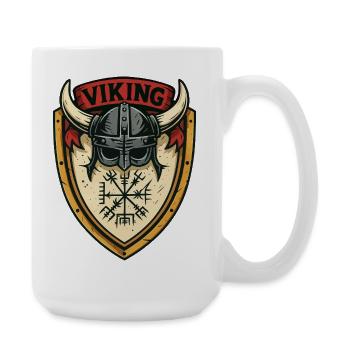 Viking Shield Helmet Emblem - Large Mug 440 ml - white - Right