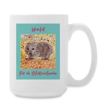 Wombat Schutzsuchende Illustration - Große Tasse 440 ml - Weiß - Rechts