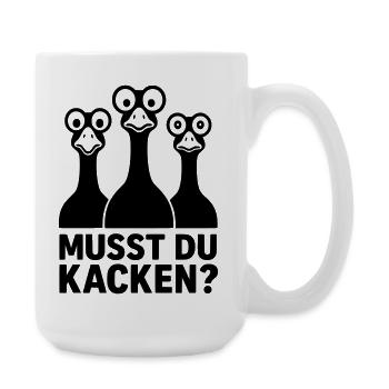 Do you have to poop funny kids geese googly eyes - Large Mug 440 ml - white - Right