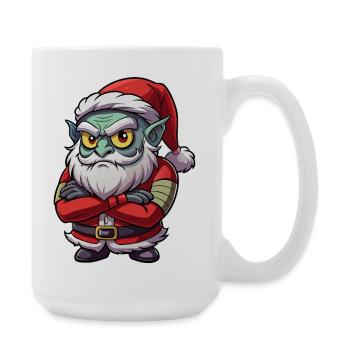 Mürrischer Kobold-Weihnachtsmann - Große Tasse 440 ml - Weiß - Rechts