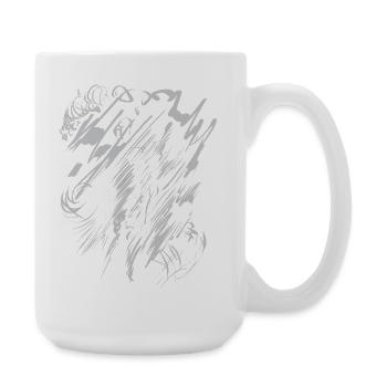 Abstract Art Background - Grey - Large Mug 440 ml - white - Right