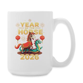 Chinese New Year Of The Horse 2026 - Große Tasse 440 ml - Weiß - Rechts