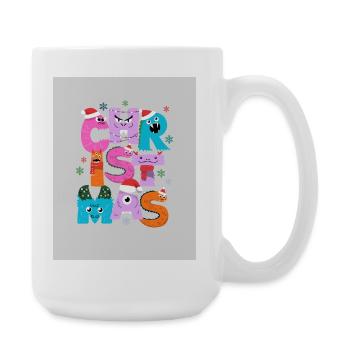 Monstres de Noël Rigolos - Grande tasse 440 ml - blanc - Droite