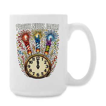 Happy New Year Rock N Roll Gift 2025 - Large Mug 440 ml - white - Right