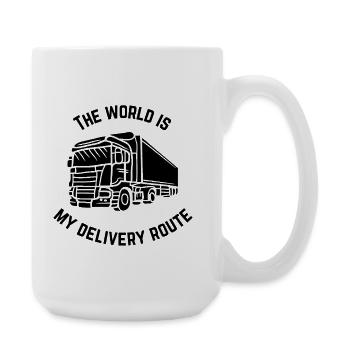 Le monde est ma route de livraison | Transport de produits dérivés - Grande tasse 440 ml - blanc - Droite