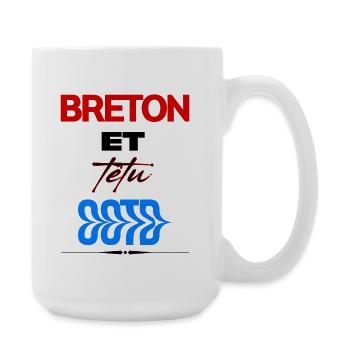 Breton et têtu – Fierté bretonne - Grande tasse 440 ml - blanc - Droite