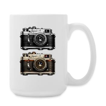 Duo de deux appareils photo vintage - Grande tasse 440 ml - blanc - Droite