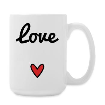 VALENTINSTAG. HERZ. ICH LIEBE DICH. ICH LIEBE DICH - Große Tasse 440 ml - Weiß - Rechts