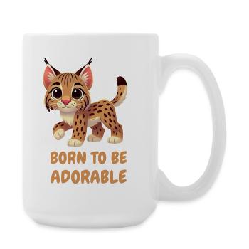 Lynx coloré mignon - Grande tasse 440 ml - blanc - Droite