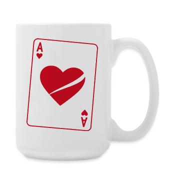 Costume de poker Heart Ace Funny pour femmes - Grande tasse 440 ml - blanc - Droite