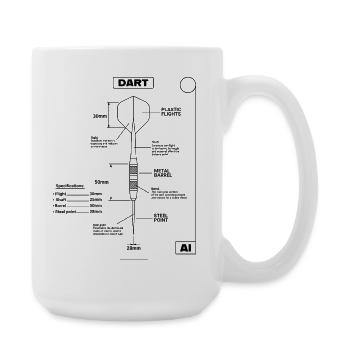Darts,DartsDart Blueprint - Large Mug 440 ml - white - Right