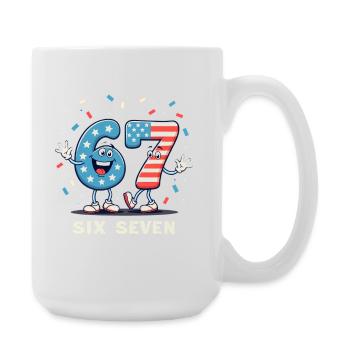 US Flag 67 Memes Six Seven - Große Tasse 440 ml - Weiß - Rechts