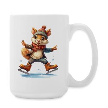 Ein Eichhörnchen fährt Schlittschuh - Large Mug 440 ml - white - Right