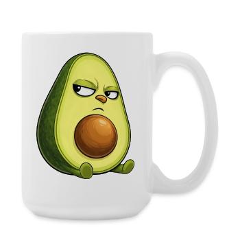 Cool avocado with sunglasses skeptical look - Large Mug 440 ml - white - Right