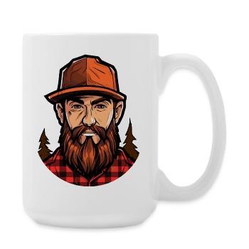 Waldlumberjack Illustration - Large Mug 440 ml - white - Right
