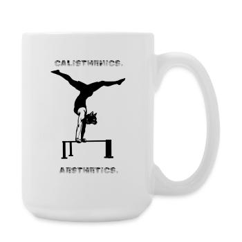CALISTHENICS - AESTHETICS - Fitness -Workout - Große Tasse 440 ml - Weiß - Rechts